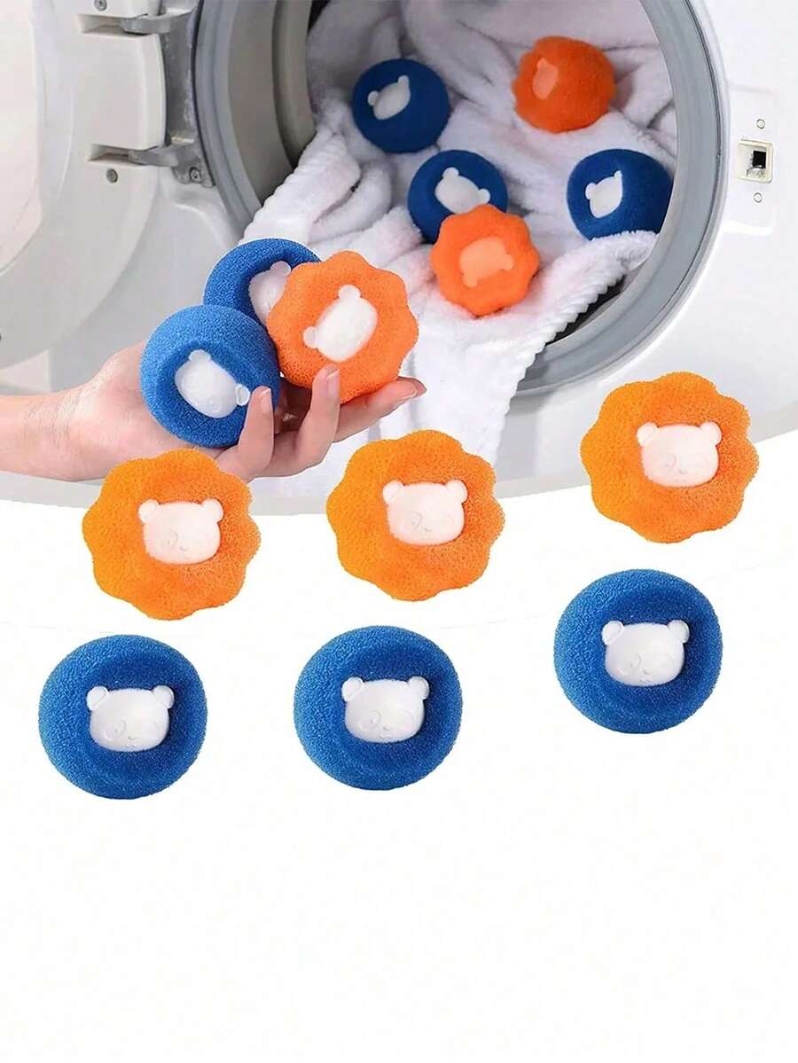 20/12/10/6/3/1pc Reusable Pet Hair Remover Balls, Suitable For Washing Machine And Dryer, Cute Pet Hair Removal Tool, Suitable For Cat And Dog Owners, Can Remove Hair/Lint From Clothes - Multicolor - View 1