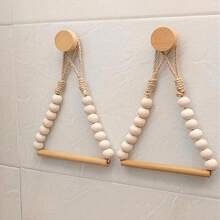 1/2 Pcs Wall Mounted Hemp Rope Toilet Paper Holder, Punch-Free Toilet Hemp Rope Toilet Paper Holder, Kitchen Wall Mounted Paper Towel Holder With Hook, For Replacing Rolls - Modern Home Fashion Bathroom Accessories, Rattan Toilet Paper Holder - Multicolor - View 6