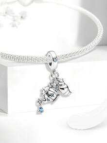 1 Piece Of Fashionable 925 Sterling Silver Mushroom Bead With Diamonds, Suitable For Women's Bracelets And DIY Jewelry Making - Style 1 - View 10
