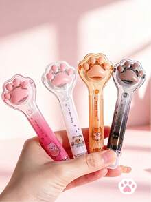 1pc/2/4/8pcs Kawaii Cat Paw Dot Glue Pen, Large Capacity Transparent Double Sided Tape, High Aesthetic, For Student Handmade Craft, First Day Of School - Multicolor - View 8