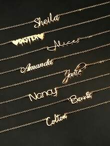 1PC Personalized Multi-Style Name Necklace, Stainless Steel Customized Name Necklace, Customized Name Necklace, Customizable Item, Couple Necklace, Women's Necklace, Women's Jewelry, Suitable For Women's Casual Decoration Personalized Fashion Jewelry, Thanksgiving, Christmas, Halloween Gift - Multicolor 3 - View 3