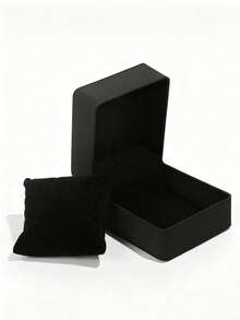 Black Premium Matte Watch Jewelry Storage Box Gift Box, Includes Sponge, Unisex, Light-Absorbing Velvet Sponge Spring Box, Black Watch Gift Box, Elegant Packaging Box, Perfect Gift, Harajuku Style Fashion Watch Gift Box, Student Gift Watch Gift Box, Watch Storage Box, Bracelet Watch Buddhist Beads Storage Box - Multicolor - View 2
