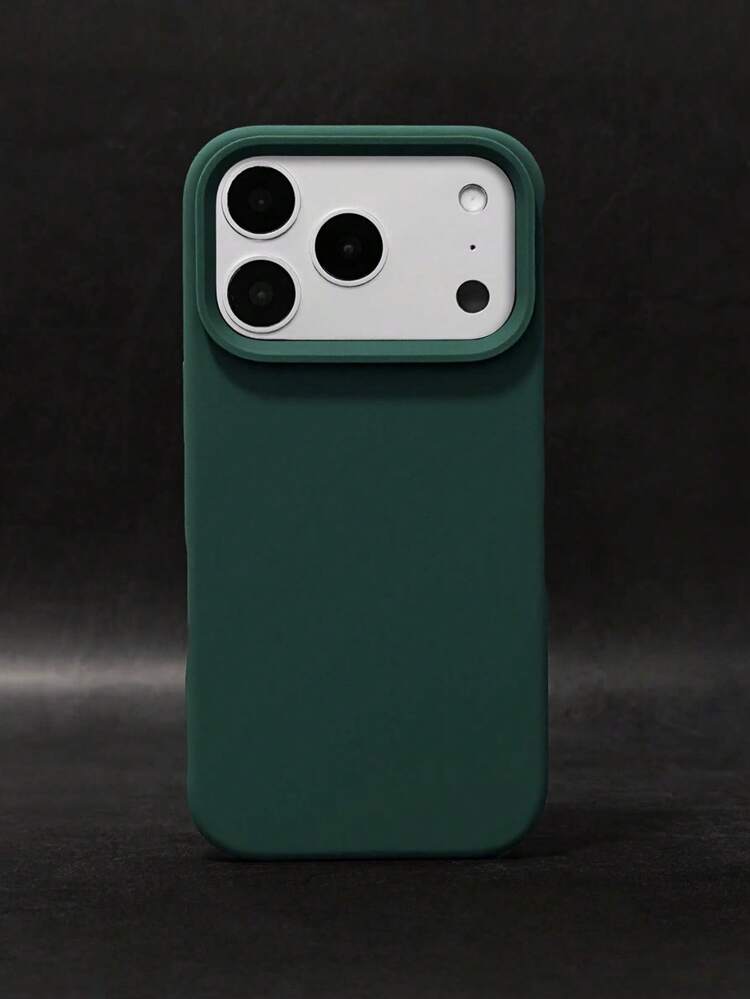 1pc Minimalist Liquid Silicone Magnetic Wireless Charger Case Compatible With IPhone 17 Air 16 14 13 12 15 Pro Max Plus With Velvet Camera Protection - Green - View 2
