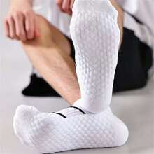 5 Pairs/Sets Contrast Striped Invisible Socks/Breathable Sports Style/Suitable For Daily Sports Wear - Multicolor - View 6