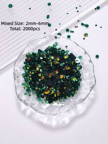 2mm-6mm Tamaño Mixto 2000 piezas/Paquete Strass de Resina Redondo con Parte Plana, Gemas de Color Caramelo Transparente AB con Brillo, Pegatinas de Diamante DIY, Cuentas Adhesivas para Ropa, Bolsas, Zapatos, Tazas, Botellas, Vasos de Agua, Teléfonos, Accesorios DIY - Color mixto 020 - Ver 15