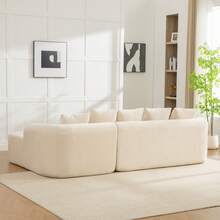 Modular Chenille Sofa Beige 3 Seat - Easy To Move - Beige 3 Seat - View 6