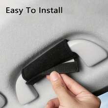 2pcs Universal Soft Plush Car Roof Handle Covers, Warm Anti-Slip Comfortable Grip For All Car Models, Sport Racing Style Scratch-Resistant Dust-Proof Roof Grab Handle Protector, Easy Installation Car Interior Decor Accessory - Protective Case - View 6