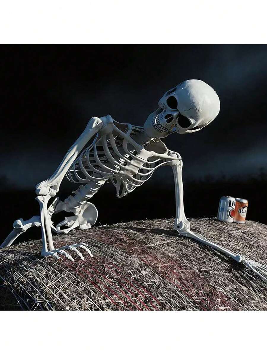Halloween Skeleton, Large Detachable And Movable Skeleton, Haunted House Decoration, Halloween Party Decoration, Holiday Home Decor, Horror Theme Party Decoration, Halloween Ornament - Multicolor - View 1