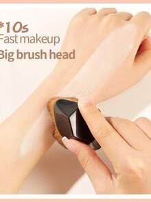 Kit 2 Pincéis Hexagonais Premium para Base BB Cream | Acabamento Uniforme e Alta Cobertura---WANG - Preto - Visão 8