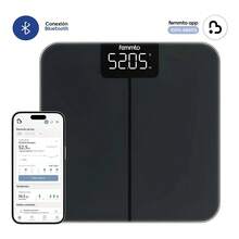 Bascula Digital Personal Femmto Peso Corporal Con Bluetooth Moderna Minimalista 180 Kg Baño - negro - Ver 1