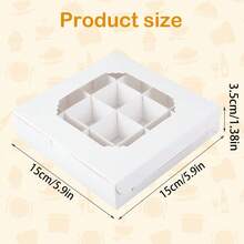 10/20pcs Elegant Chocolate Candy Boxes With Transparent Window, 5.9x5.9x1.38 Inches, 16 Cavities, Suitable For Birthday, Wedding And Other Occasions - View 4
