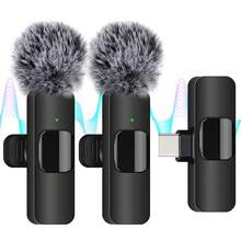 Wireless Clip-On Microphone, Compatible With IPhone And Type-C Interface, 2.4G Ultra-Low Latency Noise Reduction Chip, Suitable For Live Streaming, Interviews, Song Recording, Video Podcasts And Content Creators, 50mAh Rechargeable Battery - View 1