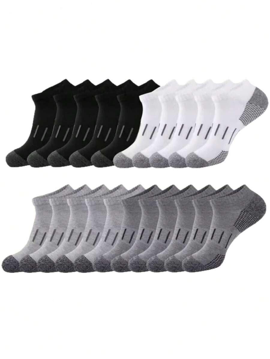 5/10/20 Pairs Sweat-Absorbing Socks And Sports Socks - Multicolor - View 1