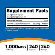Nutricost Vitamin B12 (Methylcobalamin) 1000mcg, 240 Capsules - Vegetarian, Non-GMO & Gluten Free B12 Supplement | B12 Vitamins, Methylcobalamin, Vegetarian, Non-GMO, Gluten Free, Nutricost, Energy, Daily Supplement, Premium Quality - 其他 - 查看 2