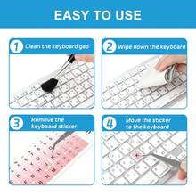 6pcs/Set Colorful Universal English Keyboard Stickers, Laptop Desktop Computer English Keyboard Letter Stickers, DIY Graffiti Self-Adhesive Stickers - English Keyboard Stickers - View 6