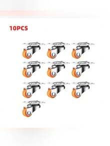 10Pcs Small Caster Wheels, Mini Swivel Caster Wheels, Low Profile Self Adhesive Plate Casters Rollers For Furniture, Kitchen Appliances, Light-Duty Projects, Planters, Tray - 10pcs Mini Universal Swivel Wheels - View 10