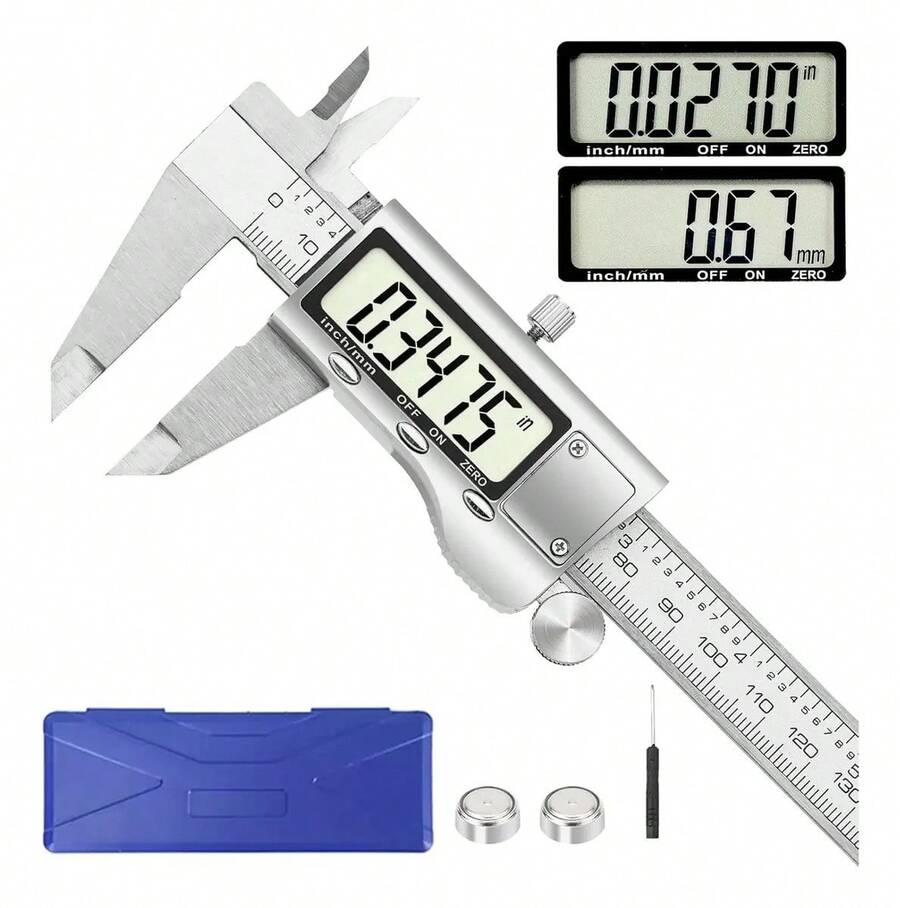 Calibrador Vernier digital profesional toda la estructura metal alta precisión uso industrial 0mm a 150mm - 1 - Ver 1