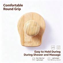 Bamboo Silicone Hair Washing Brush, Home Hair Cleaning Tool, Gentle Scalp Massage Comb For Wet And Dry Use - Apricot - View 8