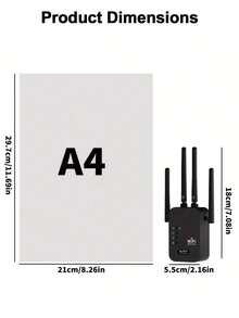 1200Mbps WiFi 4 Signal Booster And Mesh Extender - Dual Band 2.4GHz/5GHz, 4 Antenna High-Speed Wi-Fi System, One-Click Easy Setup, Whole Home Coverage, Compatible With Smart TV, Game Console, Smartphone, Tablet And Smart Home Devices. (Wi-Fi Extender, Network Booster, Network Extender) - US A Type Plug(110-127V) - View 8
