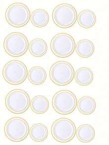 Double Gold Rim Dinner Plates, White Gold Rim Plates, Elegant Dessert Plates, Pasta Plates, Pizza Plates, Cake Plates, Salad Plates, 7.5 Inch/10.25 Inch Size, Reusable And Easy To Clean, Suitable For Weddings, Birthday Parties, Valentine's Day - White - View 7