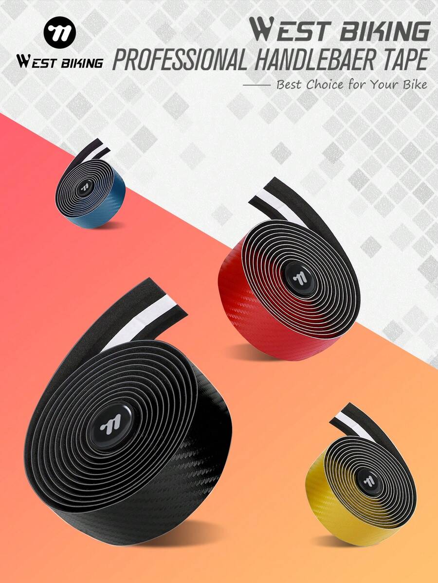WEST BIKING 2PCS Handlebar Tape MTB Road Bike Bar Tape With Bar End Plugs Fishing Rod Cycling Handle Bar Belt Tape PU/EVA Non-Slip Grip Wrap