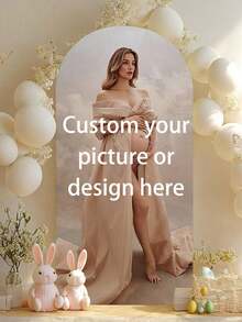 Customized Wedding Arch Fabric Decor Cover, Personalized Photo/Name/Date/Text, Polyester Double-Sided Stretch Background Cloth, Party Decoration, Wedding Welcome Sign, Bridal Gift, No Power Required, Suitable For Wedding, Birthday, Party - Multicolor - View 5