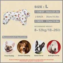 1PC Dog Shedding Hair Control Pajamas - Warm High Stretch Full Coverage Pet Rompers, Anti Licking & Bug Protective Jumpsuit For Small Medium Large Dogs, All Over Printing Dog Clothes - Cute Cartoon Dinosaur Jigsaw Puzzle Pattern - Multicolor - View 17
