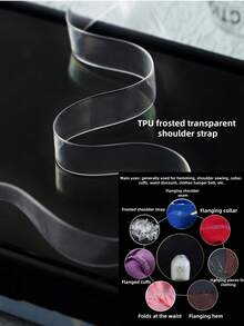 0.6cm,1cm Large Size High Elasticity Transparent Shoulder Strap TPU Transparent Style Clothing Underwear Bra Invisible Anti-Slip Elastic Band Stocking Mouth Elastic Various Clothing Types Edge Shaping Can Be Used - A - View 3
