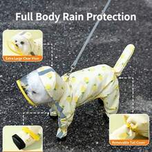 水果系列防水狗狗雨衣套裝，包含1件雨衣與防水牽繩，多色可選，防風全防水，全方位覆蓋設計，附特殊扣環，防滑橡膠底，可調節魔鬼氈，全爪覆蓋與反光條 - 粉色 - 查看 5