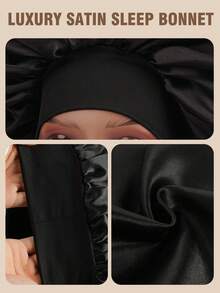 Extra Large Satin Bonnet For Women, Oversized Silky Hair Bonnet With Elastic Wide Band, Double Layer Sleep Cap For Braids Curly Long Natural Hair, Night Hair Wrap Head Cover - Multicolor - View 4