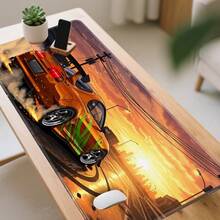Extra-Large Gaming Mouse Pad Featuring An Anime-Style Orange Drift Sports Car; Suitable For Gaming, Studying, And Office Use. A Durable, Easy-To-Clean Desk Accessory And An Ideal Gift For Friends; Available In Multiple Sizes. - Mouse Pad - View 7