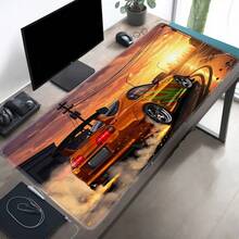 Extra-Large Gaming Mouse Pad Featuring An Anime-Style Orange Drift Sports Car; Suitable For Gaming, Studying, And Office Use. A Durable, Easy-To-Clean Desk Accessory And An Ideal Gift For Friends; Available In Multiple Sizes. - Mouse Pad - View 2