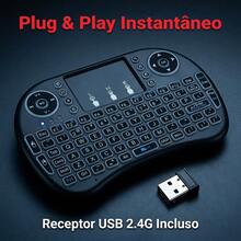 Kit 8 Mini Teclado Wireless Touchpad RGB | 2.4G Recarregável Iluminado | Atacado Smart TV PC - kit 3 - Visão 8