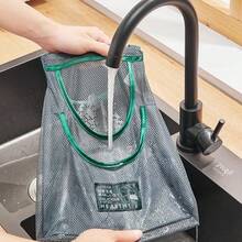 1pc Large Capacity Double Layer Hanging Mesh Storage Bag, Reusable, Suitable For Storing Fruits And Vegetables, Washable, Can Be Hung On Wall, Also Used For Storing Garlic, Potatoes, Onions Or As Food Pantry Storage Bag, Suitable For Kitchen - View 9