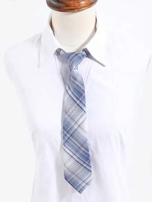 1件裝藍色格紋JK領帶/蝴蝶結 日式校服配件 女款女大學生風格西裝襯衫裝飾 - 彩色 - 查看 4