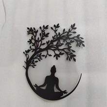 1pc Tree Of Life & Meditation Buddha Acrylic Wall Decor, Acrylic Wall Art, Tree Of Life Wall Painting, Multi-Functional Hanging Wall Craft, Suitable For Office, Living Room, Bedroom, Balcony, Kitchen, Patio, Store Entrance, Cafe, Dance Hall, Bar, Yoga Studio And Other Places, Modern Home Decor - Multicolor - View 6