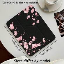 櫻花與月亮圖案彩繪效果平板保護殼附支架，相容於 Honor 8/9/10/X8/X8A/X9/X8Pro/X9Pro、MatePad SE 11"/MatePad 11"/11.5"、MatePad Pro、Apple 10th/11th Gen 2025 (A16)、Galaxy Tab A7/A9 及其他熱門機型 - 款式33 - 查看 3