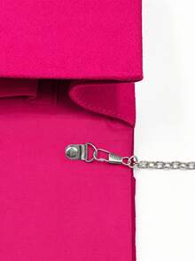 Noctella Rose Red Women's Velvet Evening Clutch, Formal Party Handbag With Chain Shoulder Strap - Hot Pink - View 8