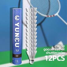 YUNCU 12Pcs Goose Feather Badminton Shuttlecocks, Durable Stable Flight Badminton Balls For Indoor Outdoor Training & Sports - Multicolor - View 2