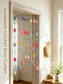 Handmade Crochet Door Curtain Decor Set (9 Strands) | Crochet Window Curtain Decor | Living Room And Bedroom Decor | Crochet | Decorative Accents Party Decor | Holiday Gift - Multicolor - View 3