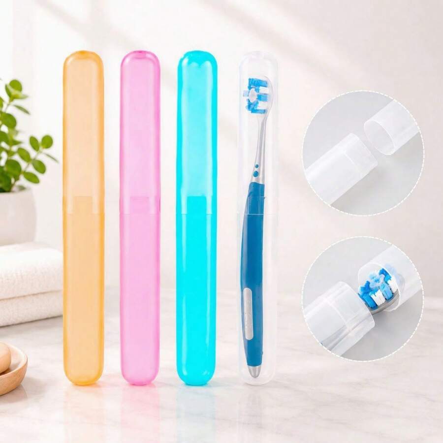 Kit 5/10 Porta Escova de Dente com Tampa Protetora Estojo Higiênico para Viagem Cor sortida - Visão 1
