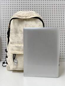 1件裝紮染尼龍拉鍊休閒後背包，適用男孩女孩學生校包，四季通用日常使用，無吊飾 - A - 查看 4