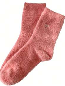 15/10/5/3/1 Pair Bow Pattern Plush Over-The-Knee Socks For Women, Warm And Soft, Suitable For Autumn/Winter, Also An Ideal Gift. Women's Autumn Socks - Multicolor - View 9