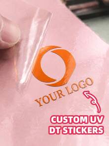 1/10/20/30/50pcs Personalized UV Transfer Stickers Customizable DIY Photo Logo Labels Waterproof Oil-Resistant Custom Vinyl Stickers Business Branding - Multicolor - View 4