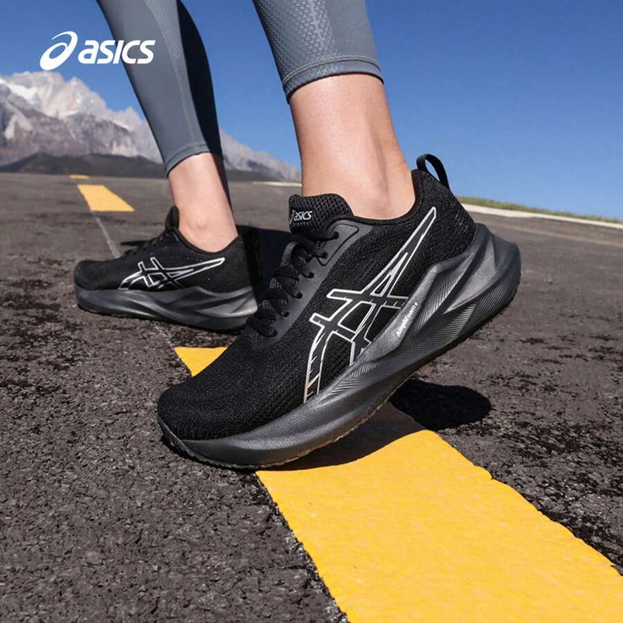 Asics Women Running Shoes - 黑色/銀色 - 查看 1