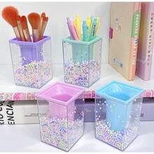 Colorful Square/Round Foam Pen Holder Student Gift Learning Stationery Desktop Storage Pen Holder Back To School Essential, First Day Of School - Multicolor - View 8