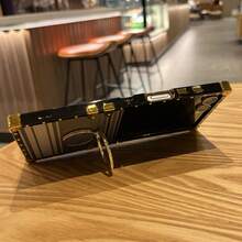 1pc Boys Girls Phone Case Electroplated Square Shell Water Transfer Kevlar Rhinestone Ring Holder Foldable Phone Case Protective Cover Compatible With Samsung Galaxy Z Flip8 Galaxy Z Flip7 Galaxy Z Flip6 Galaxy Z Flip7FE Galaxy Z Flip5 - Multicolor - View 10