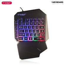 T19 Single-Handed Keyboard & Mouse Throne Set, Mobile Game Controller For Phone Games Like , Left-Handed Mini Keyboard - Multicolor - View 11