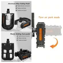 1 Pair Folding Bicycle Pedals, Nylon Anti-Slip Foot Pedals, Suitable For Mountain Bike/Folding Bike, Universal Quick Release Lightweight - Black - View 2