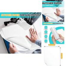 Sublimation Butcher Paper-8.2" X 10"-50sheets, 50 Pre-Cut Sheets Heat Press, Anti-Bleed Protective Liner Tumbler, Mug Bottle Sublimation, Non- - Multicolor - View 1